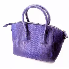 Жіноча сумка Piton Bags зі шкіри пітона 37х37х17 см Синя (DN32671A)