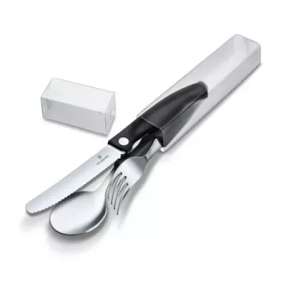 Набір кухонний з 3-х предметів "Victorinox" SwissClassic Table Set із чорними ручками у жорсткому пластиковому чохлі (6.7192.F3)