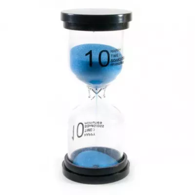 Годинник пісочний на 10 хвилин синій пісок 10х4,5х4,5 см (DN30777A)