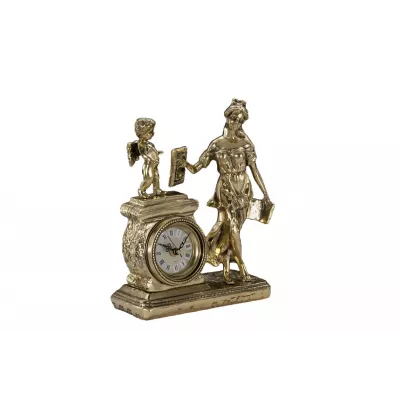 Набір Virtus Годинник Mother With Angel 25 x 19см Два канделябри Lan Large 20 x 21см Золотистий
