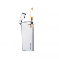 Запальничка тонка кремнієва газова Silver Match Metal Flint Riga Срібляста (40672350SL)