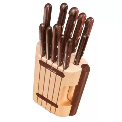 Кухонний набір Victorinox WOOD Cutlery Block на 12 предметів дерев'яними ручками на підставці (5.1150.11)