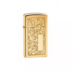 Запальничка бензинова вузька Zippo Slim Venetian узор, золотиста (1652B)