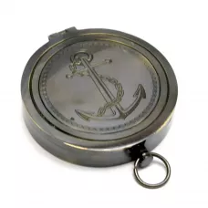 Компас бронзовый с крышкой None " Brass Flat Compass" диаметр 8 см (DN29259)