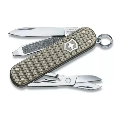 Складной нож Victorinox Classic SD Precious Alox Infinite Grey 58 мм 5 функций Серый рифленый (0.6221.4031G)