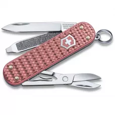 Складной нож Victorinox Classic SD Precious Alox Gentle Rose 58 мм 5 функций Розовый рифленый (0.6221.405G)