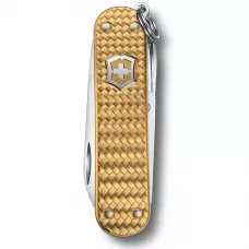 Складной нож Victorinox Classic SD Precious Alox Brass Gold 58 мм 5 функций Золотистый рифленый (0.6221.408G)