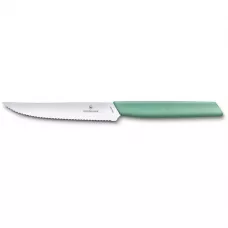 Кухонный нож Victorinox Swiss Modern Steak&Pizza 12 см Зеленый (6.9006.12W41)