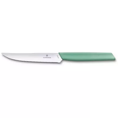 Кухонный нож Victorinox Swiss Modern Steak&Pizza 12 см Зеленый (6.9006.12W41)