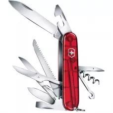 Складной нож Victorinox Huntsman 91 мм 15 функций Красный полупрозрачный в блистере (1.3713.TB1)
