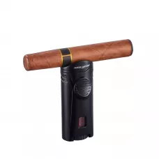 Запальничка газова для сигар Silver Match Debden Blueflame Cigar Holder метал, чорна, подарункова коробка (40674262)