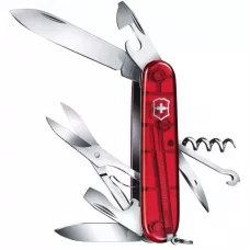 Швейцарский складной нож Victorinox Climber 91 мм 14 функций Красный полупрозрачный в блистере (1.3703.TB1)