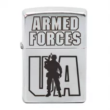 Запальничка бензинова Zippo Ukraine Classic Street Chrome гравіювання UA Armed Forces(207 AFU)