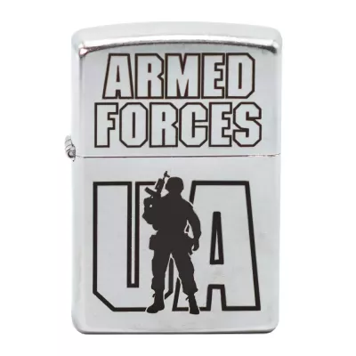 Запальничка бензинова Zippo Ukraine Classic Street Chrome гравіювання UA Armed Forces(207 AFU)