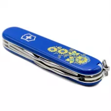 Складной нож Victorinox Spartan Ukraine 91 мм 12 функций Цветы (1.3603.2_T1050u)