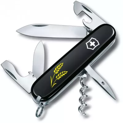 Складной нож Victorinox Spartan Ukraine 91 мм 12 функций Колоски пшеницы (1.3603.3_T1330u)
