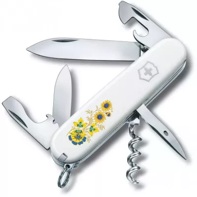 Складной нож Victorinox Spartan Ukraine 91 мм 12 функций Цветы (1.3603.7_T1050u)