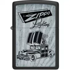 Зажигалка бензиновая Zippo 218 Car Ad Design Черно-серая (48572)