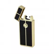 Електроімпульсна запальничка USB Tycoon одна дуга Чорно-золотистий USB шнур (100642)