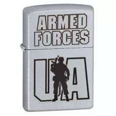 Запальничка бензинова Zippo Ukraine Satin Chrome гравіювання Збройні сили України (205 AFU)