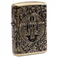 Зажигалка бензиновая Zippo Armor St. Benedict Antique Brass (29719)