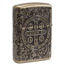 Зажигалка бензиновая Zippo Armor St. Benedict Antique Brass (29719)