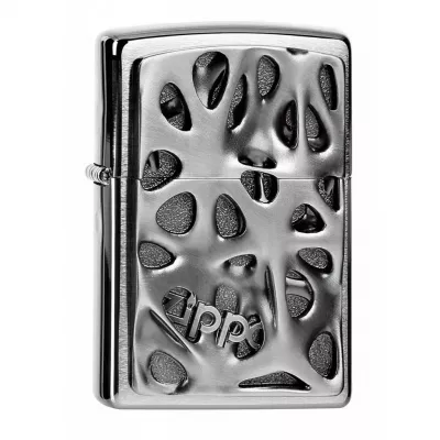 Запальничка бензинова Zippo Voronoi емблема об'ємна Матовий хром (2004313)