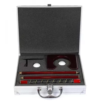 Набір для офіс-гольфу Z.F.Golf з дерев'яною лункою, клюшкою, два м'ячі в алюмінієвому кейсі (A-2032A-2)