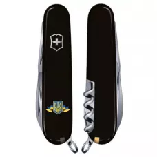 Складной нож Victorinox Climber Ukraine 91мм 14 функций Черный (1.3703.3_T1010u)