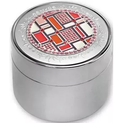 Скринька "Jardin D'ete" метал, кристали, емаль, дзеркальний хром 8,5х8,5х7 см (J98-0419)