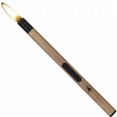 Запальничка газова п'єзо 21 см для розпалювання каміна, свічок, плити "Сірник" Laguiole, пластик, малюнок текстура дерева, коричнева (40411800)