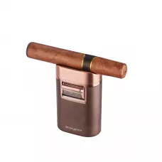 Запальничка газова для сигар настільна 4 турбо Silver Match Monaco підставка для сигари, темна мідь, подарункова коробка (40674372)