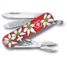 Складаний ніж-брелок 58 мм CLASSIC SD 2 шари , 7 функцій, накладки Edelweiss чохол (0.6223.840)