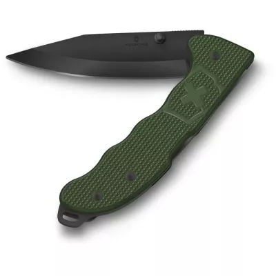 Швейцарський кишеньковий ніж 136 мм Victorinox EVOKE BSH Alox 4 функції, чорне лезо, рифлені зелені накладки, блокування, кліп (0.9425.DS24)