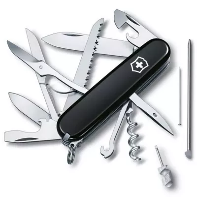 Складаний ніж Victorinox Huntsman 91 мм 18 функцій Чорний (1.3715.3)