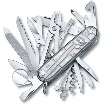 Складаний ніж 91 мм Victorinox Swisschamp 31функції, 8 шарів, сріблястий напівпрозорий (1.6794.T7)