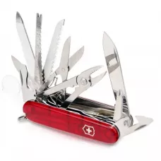 Складаний багатофункціональний ніж 91 мм Victorinox SwissChamp 33 функції, 8 шарів, колір червоний напівпрозорий (1.6795.T)