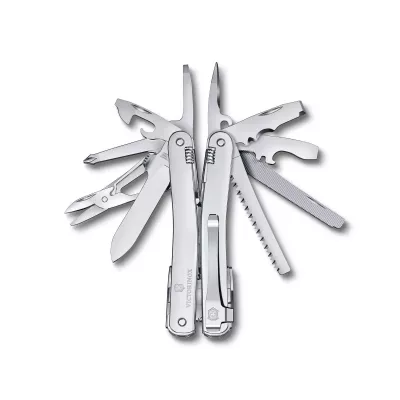 Мультитул 105 мм Victorinox SwissTool Spirit MX Clip розкриття леза однією рукою, 24 функції, кліпса, блістер (3.0224.MKB1)