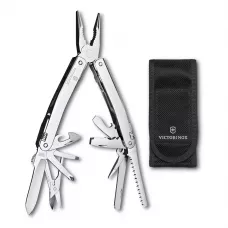 Мультитул 105 мм з нейлоновим чохлом Victorinox SwissTool Spirit MX розкриття леза однією рукою, 24 функції (3.0224.MN)