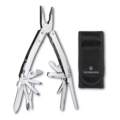 Мультитул 105 мм з нейлоновим чохлом Victorinox SwissTool Spirit MX розкриття леза однією рукою, 24 функції (3.0224.MN)