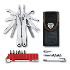Мультитул 105 мм Victorinox SwissTool Spirit X Plus Ratchet 36 функцій, з набором біт, ключем-тріскачкою, подовжувачем та штопором, нейлоновий чохол (3.0236.N)