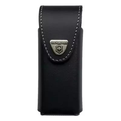 Чохол на пояс шкіряний для мультитулів 115мм Victorinox SwissTool Spirit Plus з відділенями для набору біт, монтажного ключа та штопора, чорний (4.0833.L)