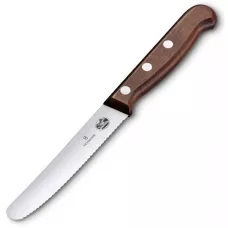 Кухонний ніж 11 см Victorinox Wood Tomato and Table з лезом серейтор із закругленим кінчиком та дерев'яною ручкою, подарункова коробка (5.0830.11G)
