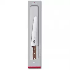 Кухонний ніж для хліба та кондитерських виробів 22 см Victorinox Wood Bread & Pastry з лезом серрейтор та дерев'яною ручкою (подарункова коробка) (5.2930.22G)