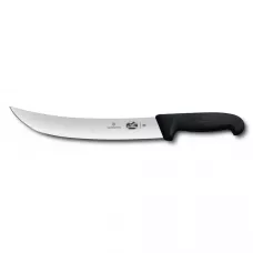 Обробний ніж м'ясника 25 см Victorinox Fibrox Cimeter Steak лезо зігнуте гладке Чорний (5.7303.25)