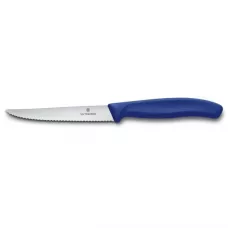 Кухоний ніж для стейка 11 см Victorinox SwissClassic гострий кінчик лезо серрейтор Синій (6.7232)
