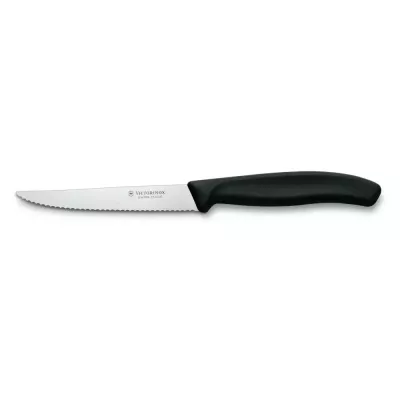 Кухонний ніж для стейка 11 см Victorinox Swiss Classic Steak Knife лезо серрейтор, чорний (6.7233)