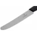 Ніж кухонний столовий 11 см із закругленим кінчиком Victorinox Swiss Modern Tomato and Table Knife, хвилясте лезо, чорний (6.9003.11W)