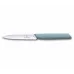 Кухонний ніж універсальний 10 см Victorinox Swiss Modern Paring Knife для різання та чищення, хвилясте лезо, сіро-блакитний (6.9006.10W21)