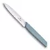 Кухонний ніж універсальний 10 см Victorinox Swiss Modern Paring Knife для різання та чищення, хвилясте лезо, сіро-блакитний (6.9006.10W21)